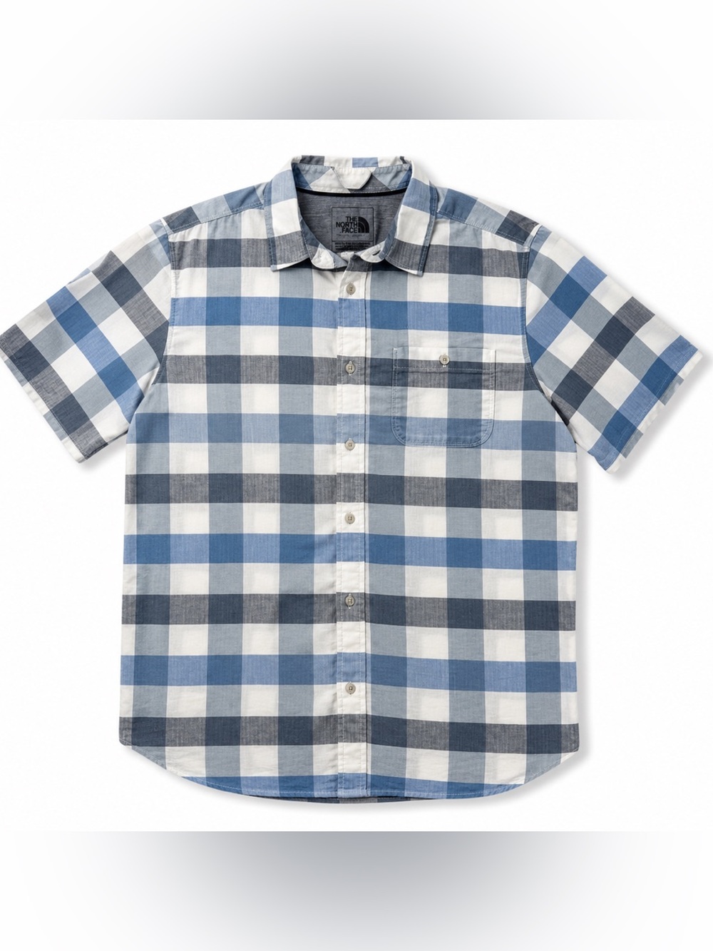 The North Face Mens Size Large Blue Plaid Button Down Shirt
